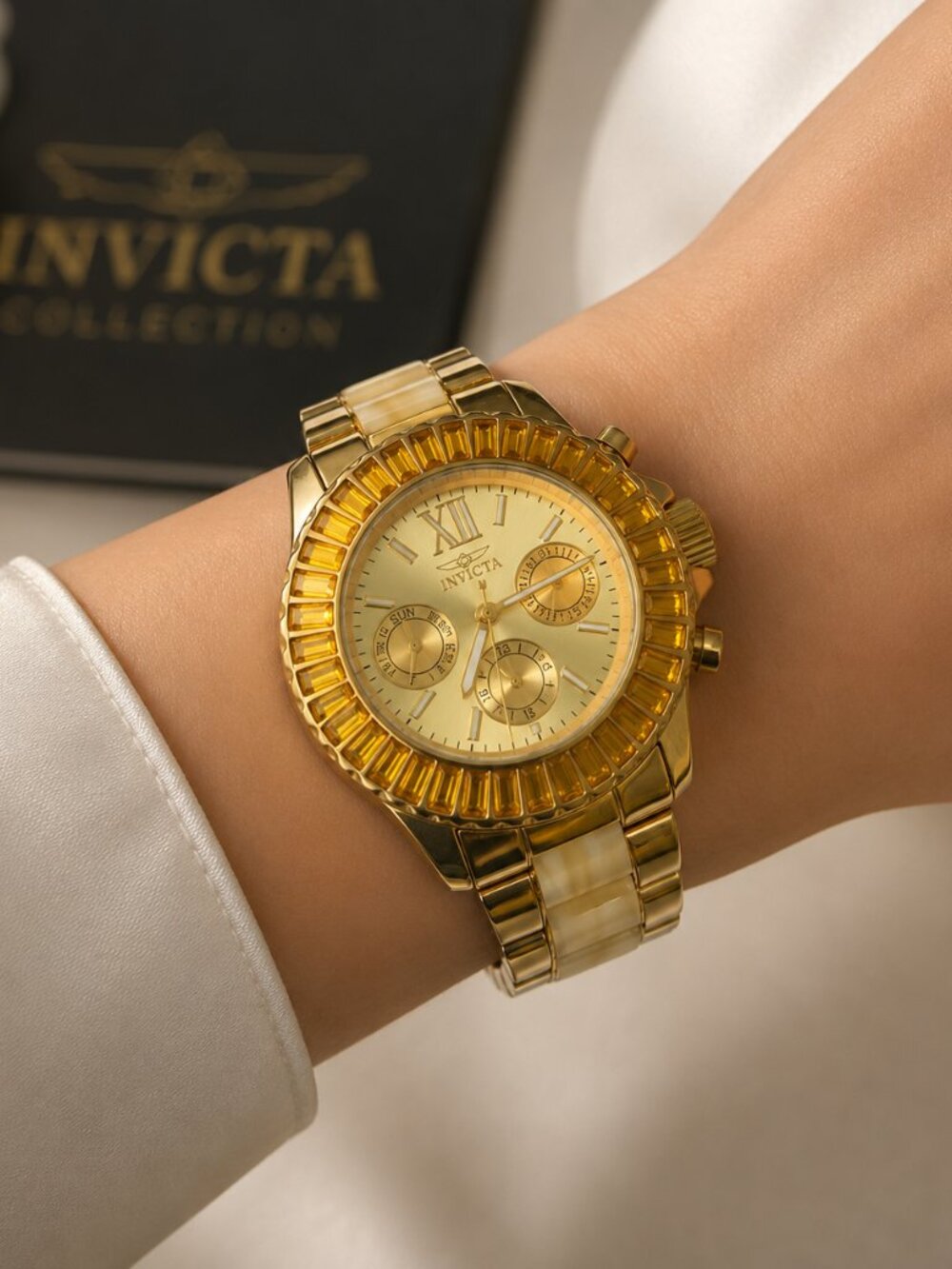Invicta Angel Women's Quartz Watch 38mm Gold Tone – Mint Condition